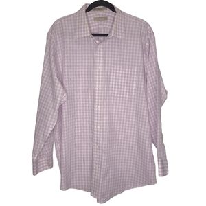 Nordstrom Traditional Fit Wrinkle Free Purple Grid Dress Shirt